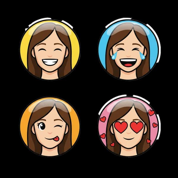 Emoji Expression Pack (4 Stickers)