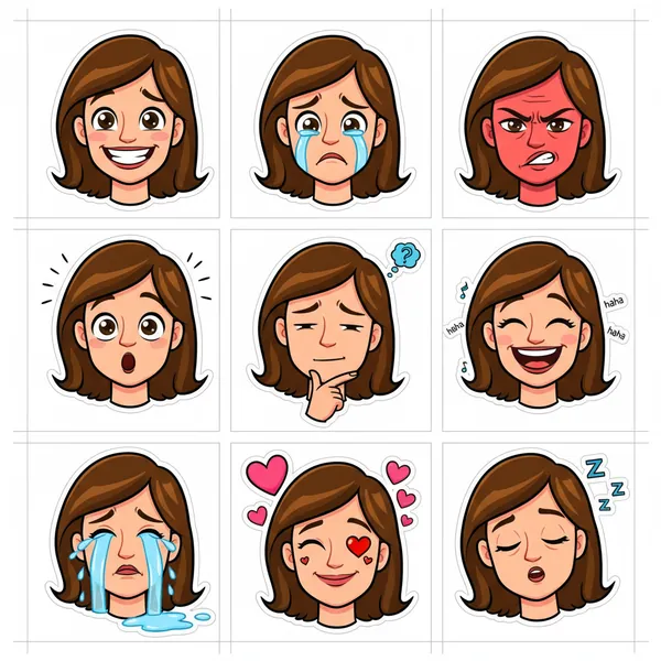 Emotion Expression Pack (9 Stickers)