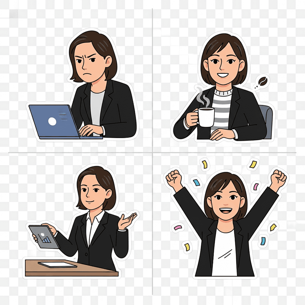 Work Status Pack (4 Stickers)