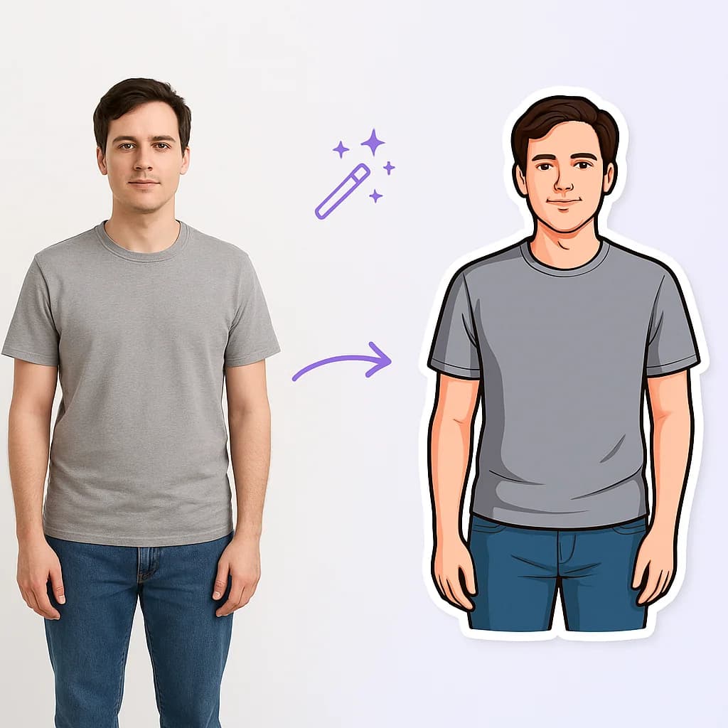 Photo to Sticker transformation example